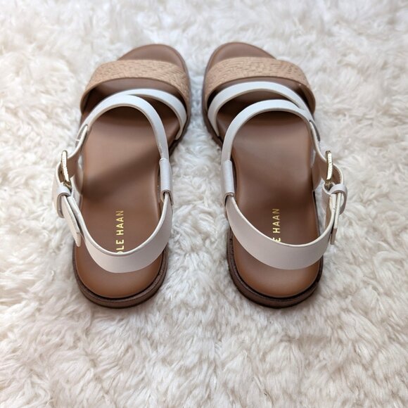 Like New Cole Haan Findra Strappy Sandal (color: white-nude woven, size: 6) - Picture 4 of 10